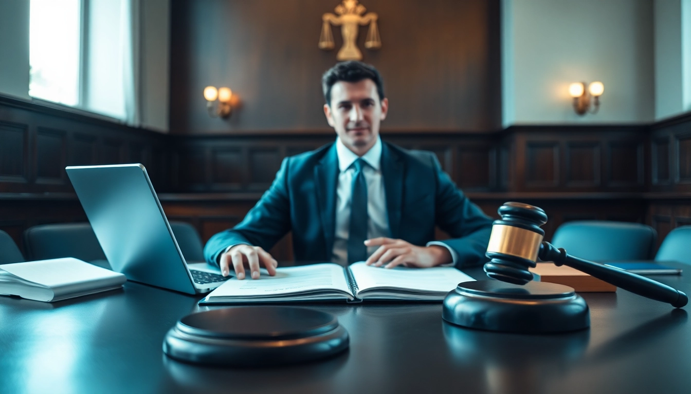 Professional soudní překladatel engaged in legal translation work in a courtroom setting.