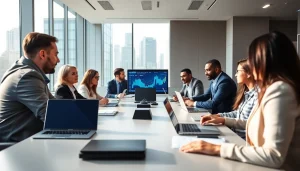 Analyze competitive intelligence data in a modern strategic meeting setting.