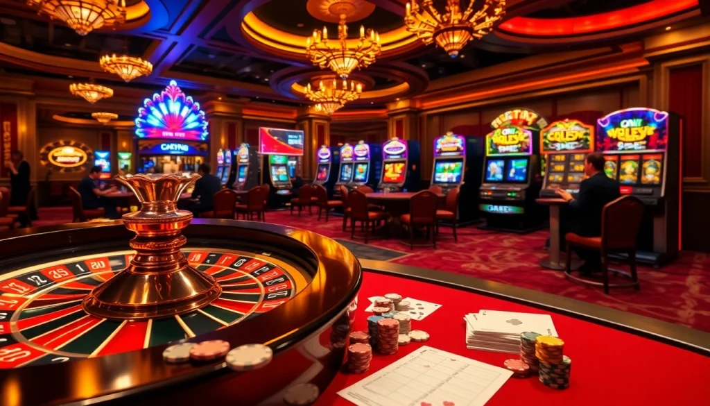 Experience thrilling gaming at https://thabet.vegas/ with luxurious casino tables and vibrant slot machines.