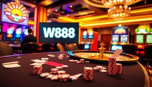 Experience the thrill of gambling at W88 link with vibrant casino tables and online betting.