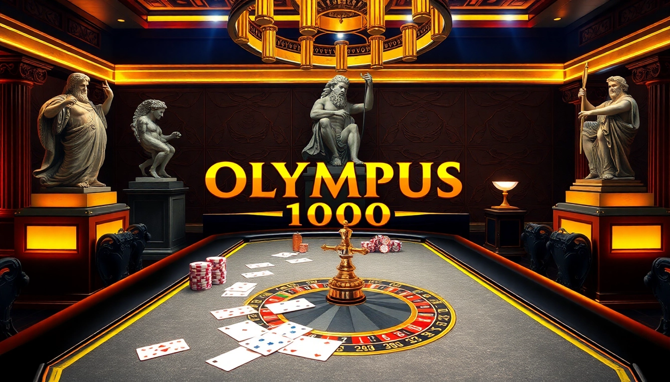 Experience the thrill of Olympus 1000 with vibrant casino graphics and gaming elements.