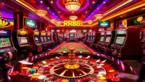Experience the thrill of gambling at RR88 with a vibrant casino scene full of roulette, slot machines, and attractive promotions.