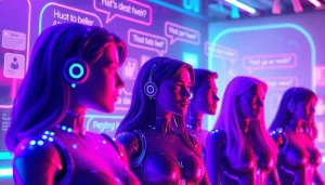 Best nsfw ai chatbots illustrated through vibrant AI avatars in a chat interface