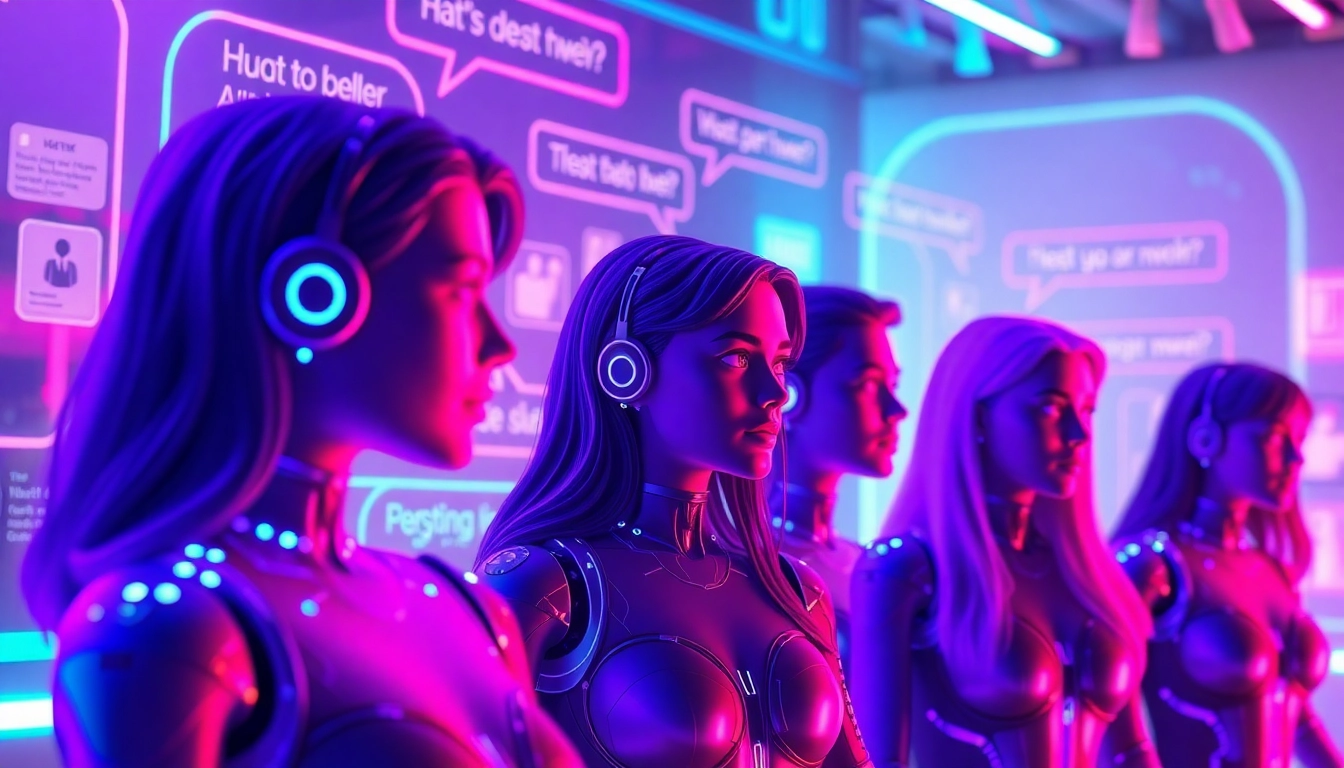 Best nsfw ai chatbots illustrated through vibrant AI avatars in a chat interface