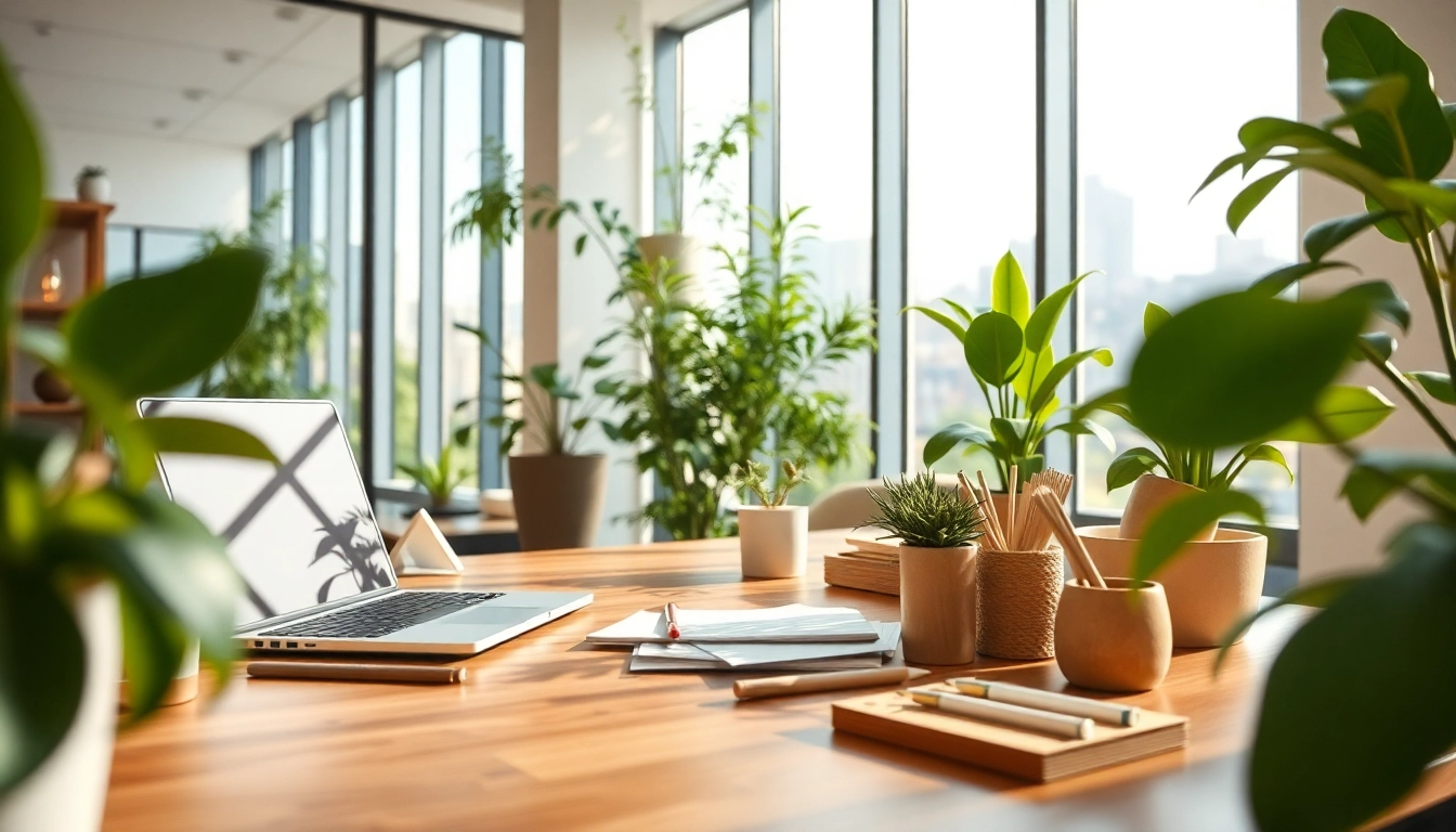 Verken duurzame kwaliteit in een professioneel kantoor met eco-vriendelijke elementen.