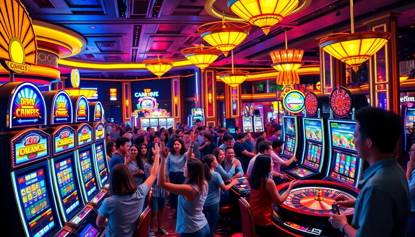 เล่น PlayMe8 ในคาสิโนที่คึกคัก พร้อมผู้เล่นสนุกสนานและบรรยากาศที่สดใส